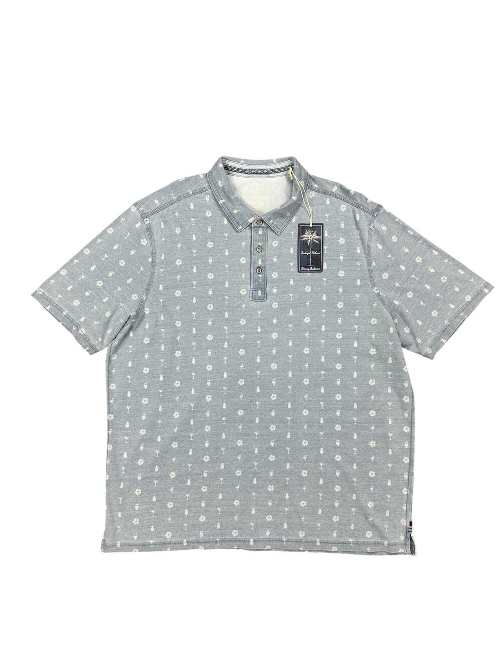 Tommy Bahama Indigo Palms Island Fiesta Polo Blue NWT — Size 2XL